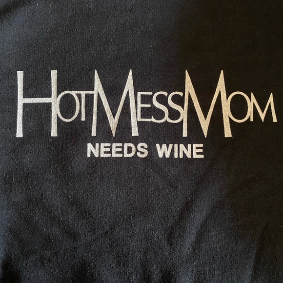 “Hot Mess Mom Needs Wine” Black Cozy Sweatshirt. S,M,L - Picture 4 of 6